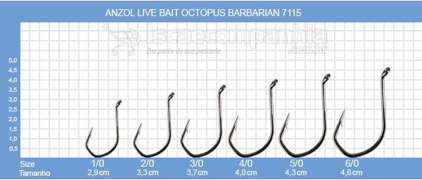 ANZOL VMC LIVE BAIT/OCTOPUS BARBARIAN 7115CB- C/ 10UN