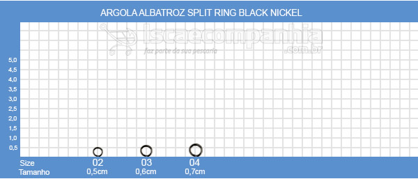 ARGOLA ALBATROZ SPLIT RING BLACK NICKEL - CARTELA