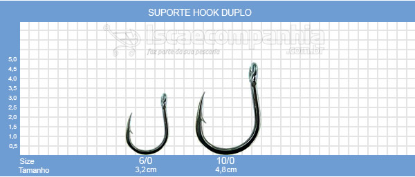 Suporte Hook Duplo Live Bait Albatroz 6/0 + 10/0 - 2UN