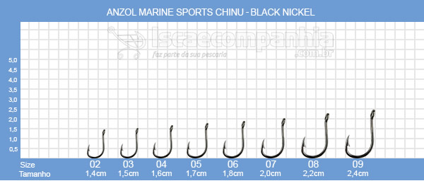 Anzol Marine Sports Chinu N02 e N03 - Black