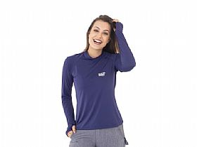 Camiseta Feminina Poliamida Mar Negro 49272 Azul Marinho - Sem Capuz e Com Luvinha