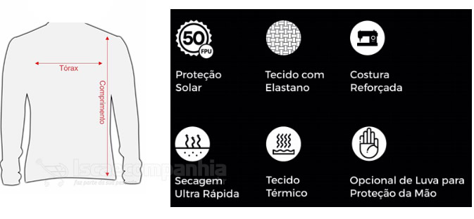 Camiseta Feminina Poliamida Mar Negro 49272 Petrleo - Sem Capuz e Com Luvinha