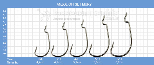 Anzol Offset Mury 2/0 a 6/0 - 2UN