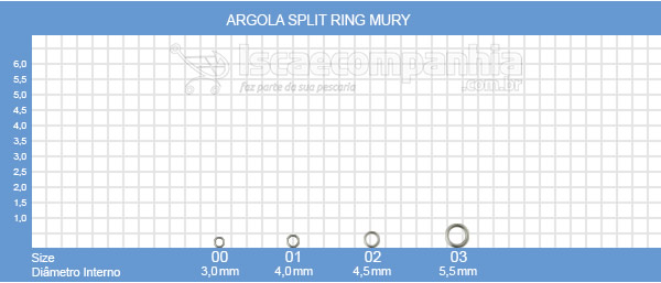 Argola Mury Split Ring - 10 unidades