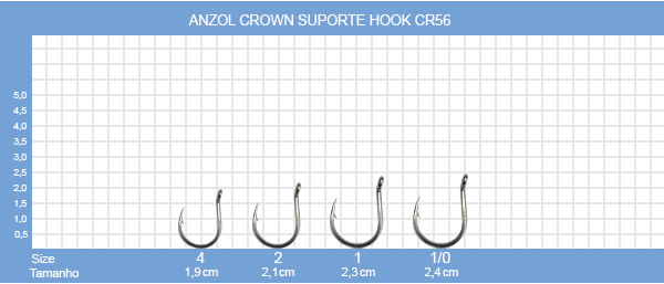 Anzol Crown Suporte Hook CR56 - C/10UN