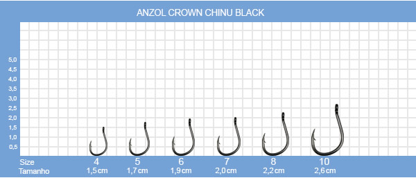 Anzol Crown Chinu Black - C/10UN