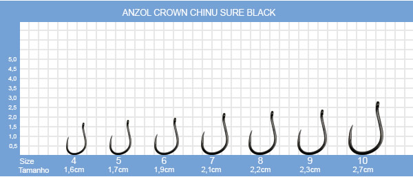 Anzol Crown Chinu Sure Black - C/10UN