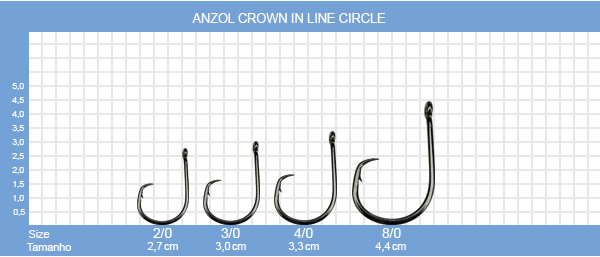 Anzol Crown In Line Circle Black - C/06UN