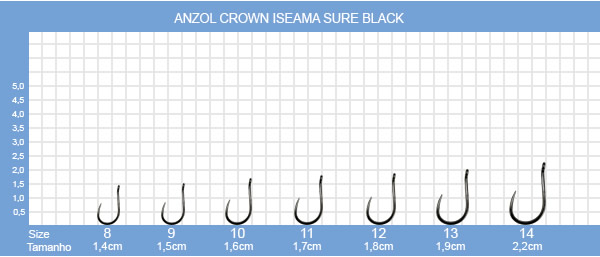 Anzol Crown Iseama Sure Black - C/10UN