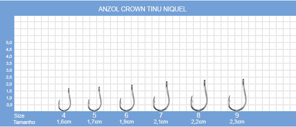 Anzol Crown Tinu Niquel - C/10UN