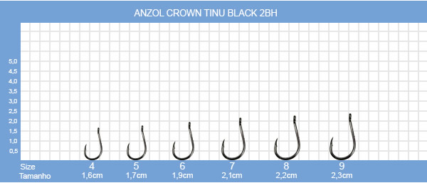Anzol Crown Tinu Black 2BH - C/10UN