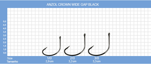Anzol Crown Wide Gap Black - C/10UN