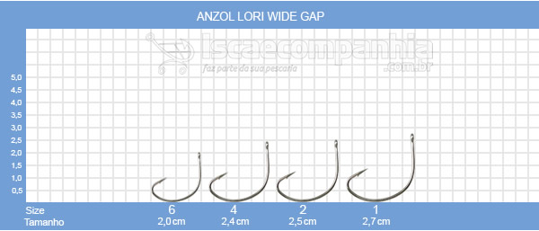 Anzol Lori Wide Gap - C/ 25 Unidades
