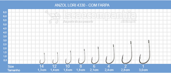 Anzol Lori 4330 Nickel - C/ Farpa
