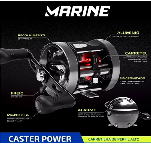 Carretilha Marine Sports Caster Power 400-4BI